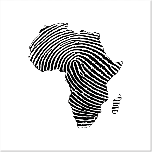 Africa, Africa Fingerprint, Black History, Black Girl Magic, Black Lives Matter Wall Art by UrbanLifeApparel